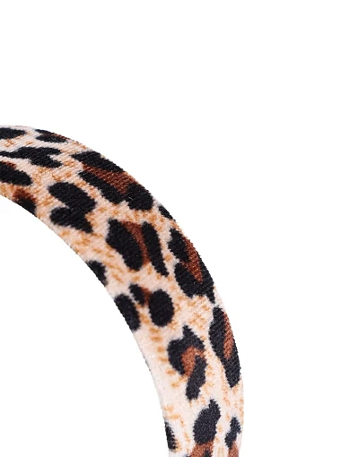 Широкий обруч для волосся тканинний леопардовий - фото 3 - Miraton