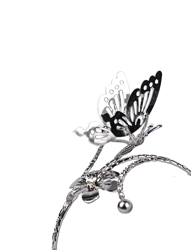 Жіночий браслет на плече квіти і метелики в сріблі - фото 2 - Miraton