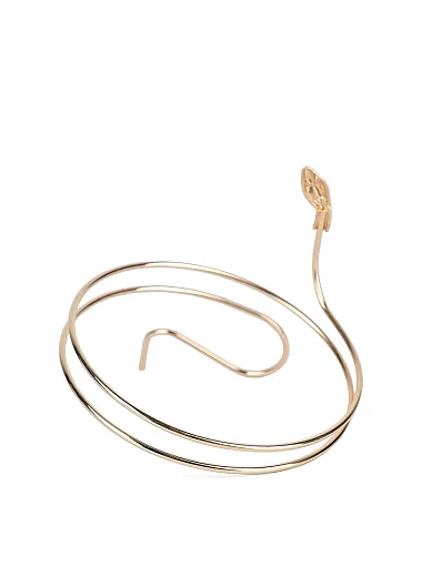 Жіночий браслет кафф змія у золоті мінімалістичний - фото 2 - Miraton