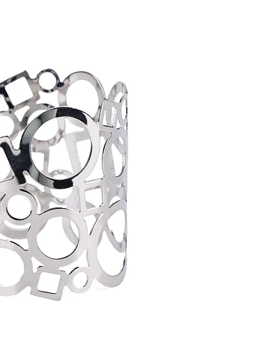 Жіночий браслет кафф з геометрією в сріблі - фото 3 - Miraton