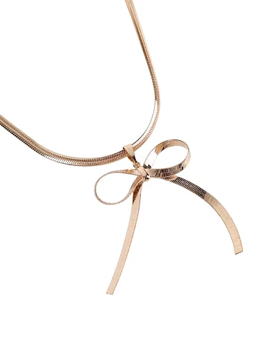 Кольє з підвіскою бант в позолоті - фото 2 - Miraton