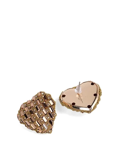 Сережки пуссети серце в позолоті - фото 2 - Miraton