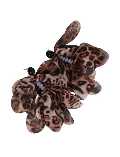 Серьги подвески с леопардовым принтом - фото 2 - Miraton