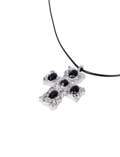 Кольє шнурок з підвіскою хрестик - фото 2 - Miraton