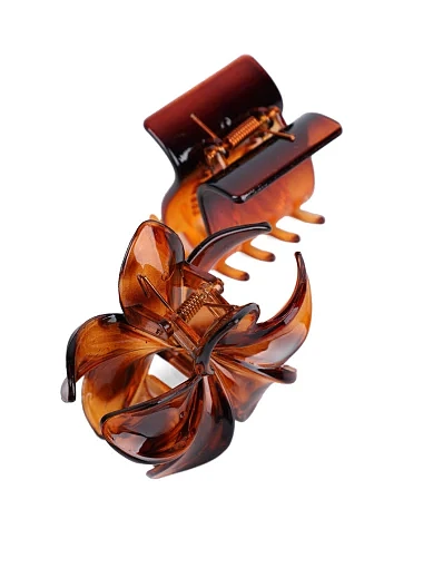 Комплект шпильок крабиків для волосся коричневий - фото 2 - Miraton