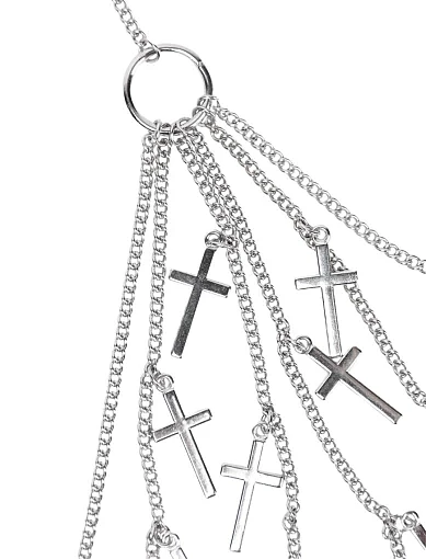 Ланцюжок-бодічейн срібне плетіння з хрестиком(VA-63) - фото 2 - Miraton