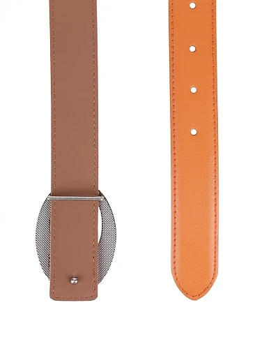 Жіночий ремінь шкіряний помаранчевий - фото 3 - Miraton