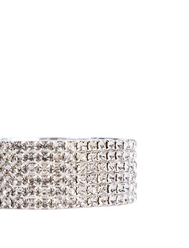 Жіночий браслет широкий із кристалами у сріблі - фото 2 - Miraton