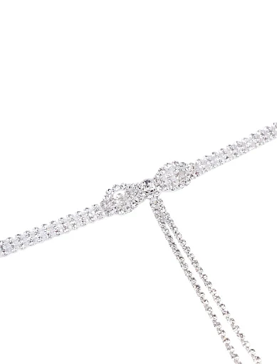 Чокер зі страз у сріблі з бантом - фото 2 - Miraton