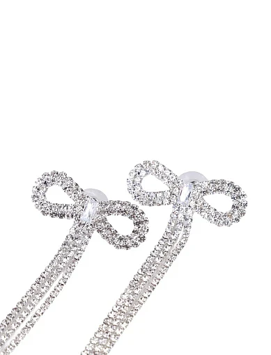 Серьги со стразами серебро - фото 2 - Miraton