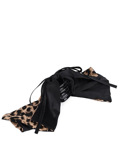 Заколка автомат для волосся з бантом з леопардовим принтом - фото 2 - Miraton