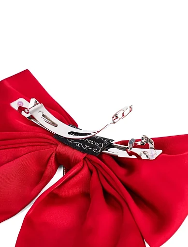 Заколка автомат для волосся з бантом червона - фото 2 - Miraton