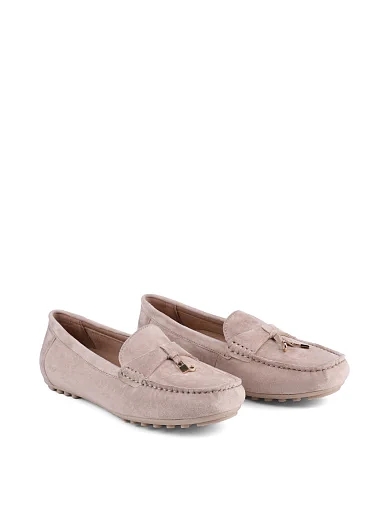 Жіночі мокасини Attizzare велюрові бежеві - фото 3 - Miraton