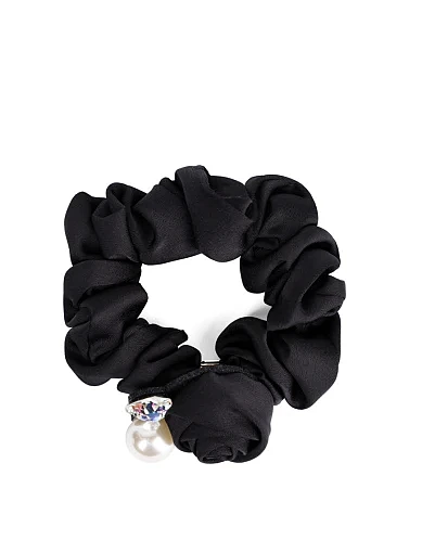 Резинка для волос с бусинами черная - фото 2 - Miraton