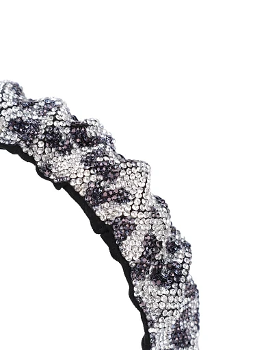 Широкий обруч для волосся у стразах різнокольоровий - фото 3 - Miraton