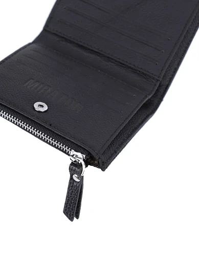 Жіночий гаманець шкіряний чорний - фото 4 - Miraton