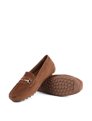 Жіночі мокасини Attizzare велюрові коричневі - фото 2 - Miraton