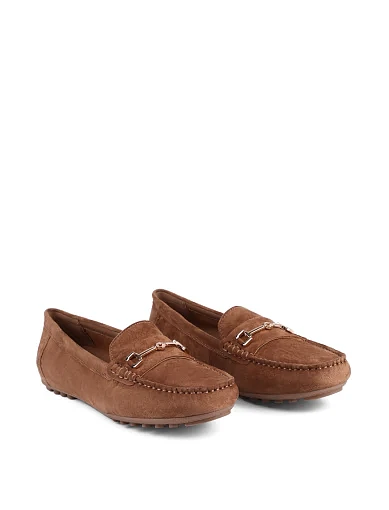 Жіночі мокасини Attizzare велюрові коричневі - фото 3 - Miraton