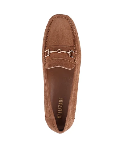 Жіночі мокасини Attizzare велюрові коричневі - фото 5 - Miraton