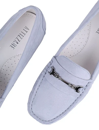 Жіночі мокасини Attizzare велюрові блакитні - фото 5 - Miraton