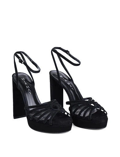 Жіночі босоніжки Mia May велюрові чорні - фото 4 - Miraton