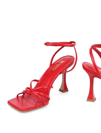 Жіночі босоніжки MIRATON шкіряні червоні - фото 3 - Miraton