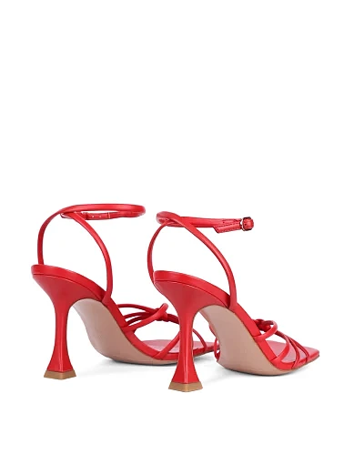 Жіночі босоніжки MIRATON шкіряні червоні - фото 5 - Miraton