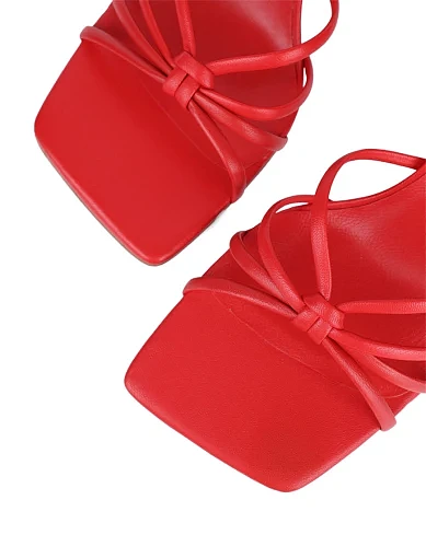 Жіночі босоніжки MIRATON шкіряні червоні - фото 6 - Miraton