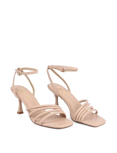 Жіночі босоніжки MIRATON шкіряні бежеві - фото 3 - Miraton