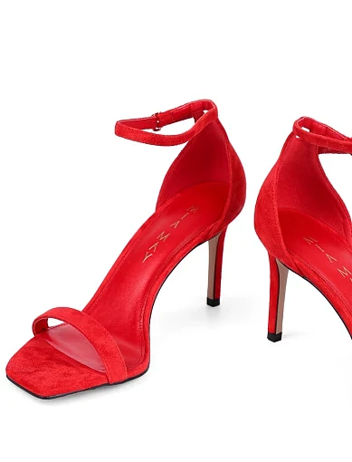 Жіночі босоніжки MiaMay велюрові червоні - фото 2 - Miraton