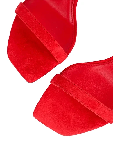 Жіночі босоніжки MiaMay велюрові червоні - фото 5 - Miraton