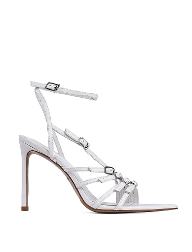 Жіночі босоніжки MIRATON шкіряні білі - фото 2 - Miraton