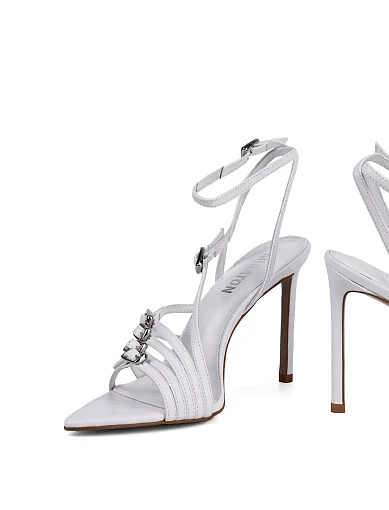 Жіночі босоніжки MIRATON шкіряні білі - фото 3 - Miraton