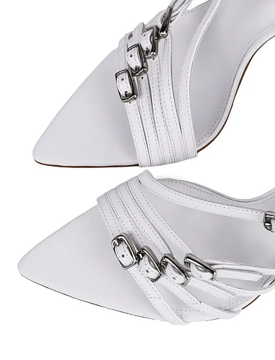 Жіночі босоніжки MIRATON шкіряні білі - фото 6 - Miraton