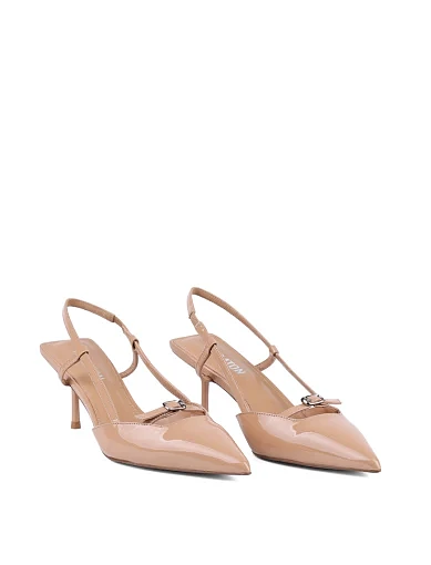 Туфлі жіночі слінгбеки MIRATON лакові бежеві - фото 4 - Miraton