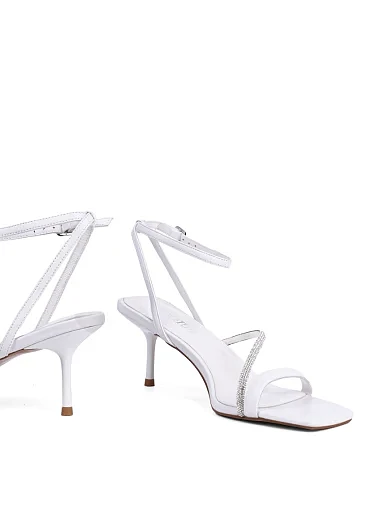 Жіночі босоніжки MIRATON шкіряні білі - фото 3 - Miraton