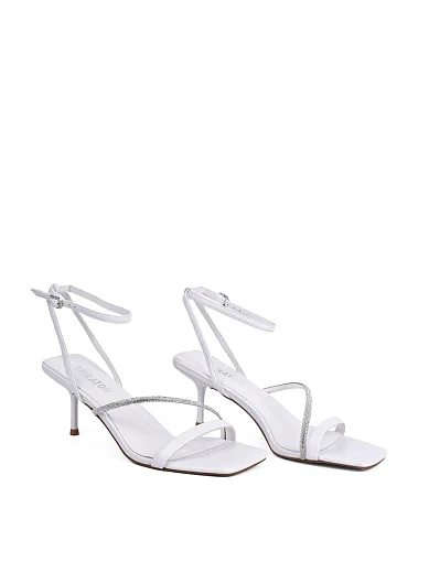 Жіночі босоніжки MIRATON шкіряні білі - фото 4 - Miraton