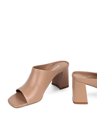 Женские сабо Attizzare кожаные бежевые - фото 3 - Miraton