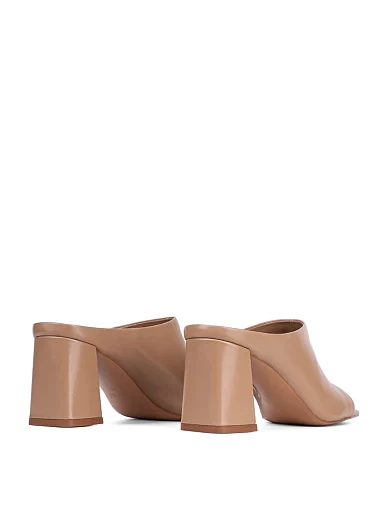 Женские сабо Attizzare кожаные бежевые - фото 5 - Miraton