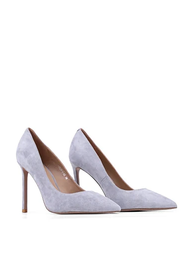 Жіночі туфлі човники Mia May велюрові блакитні - фото 3 - Miraton