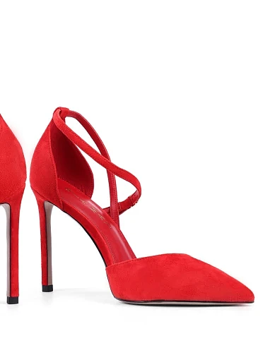 Жіночі туфлі Mia May велюрові червоні - фото 3 - Miraton