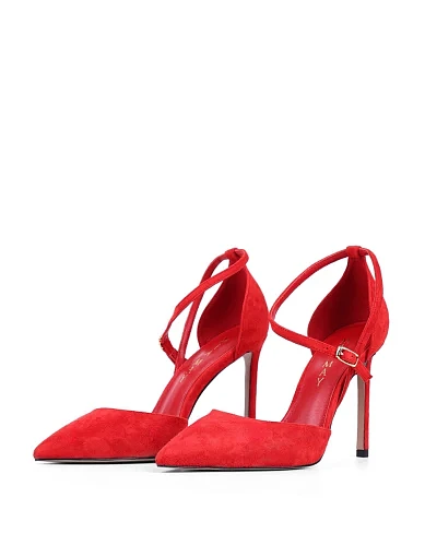 Жіночі туфлі Mia May велюрові червоні - фото 4 - Miraton