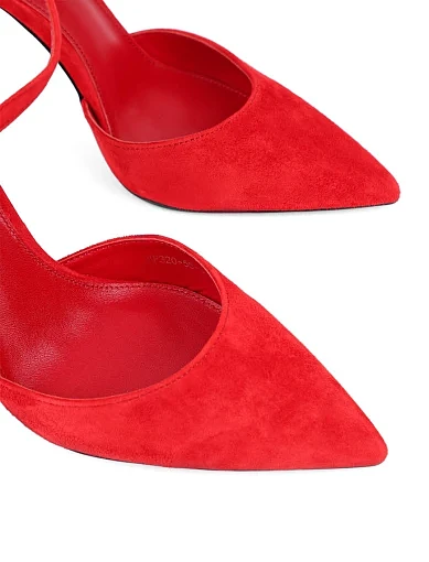 Жіночі туфлі Mia May велюрові червоні - фото 6 - Miraton