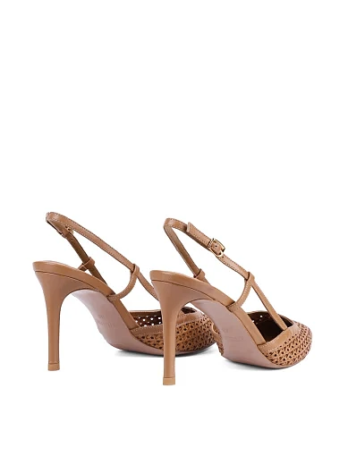 Жіночі туфлі слінгбеки Attizzare шкіряні коричневі - фото 4 - Miraton