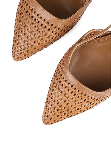 Жіночі туфлі слінгбеки Attizzare шкіряні коричневі - фото 5 - Miraton