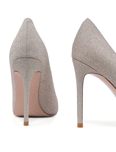 Жіночі туфлі човники MIRATON з глітером золоті - фото 2 - Miraton