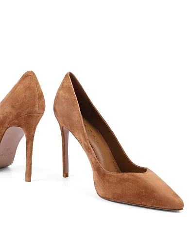 Жіночі туфлі човники Mia May велюрові коричневі - фото 2 - Miraton