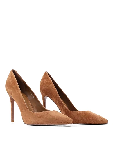 Жіночі туфлі човники Mia May велюрові коричневі - фото 3 - Miraton