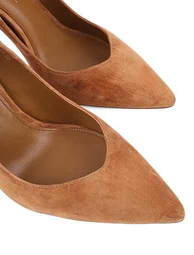 Жіночі туфлі човники Mia May велюрові коричневі - фото 5 - Miraton