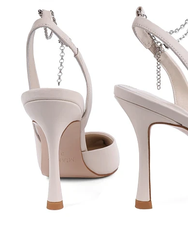 Жіночі туфлі слінгбеки Mia May шкіряні рисового кольору - фото 2 - Miraton